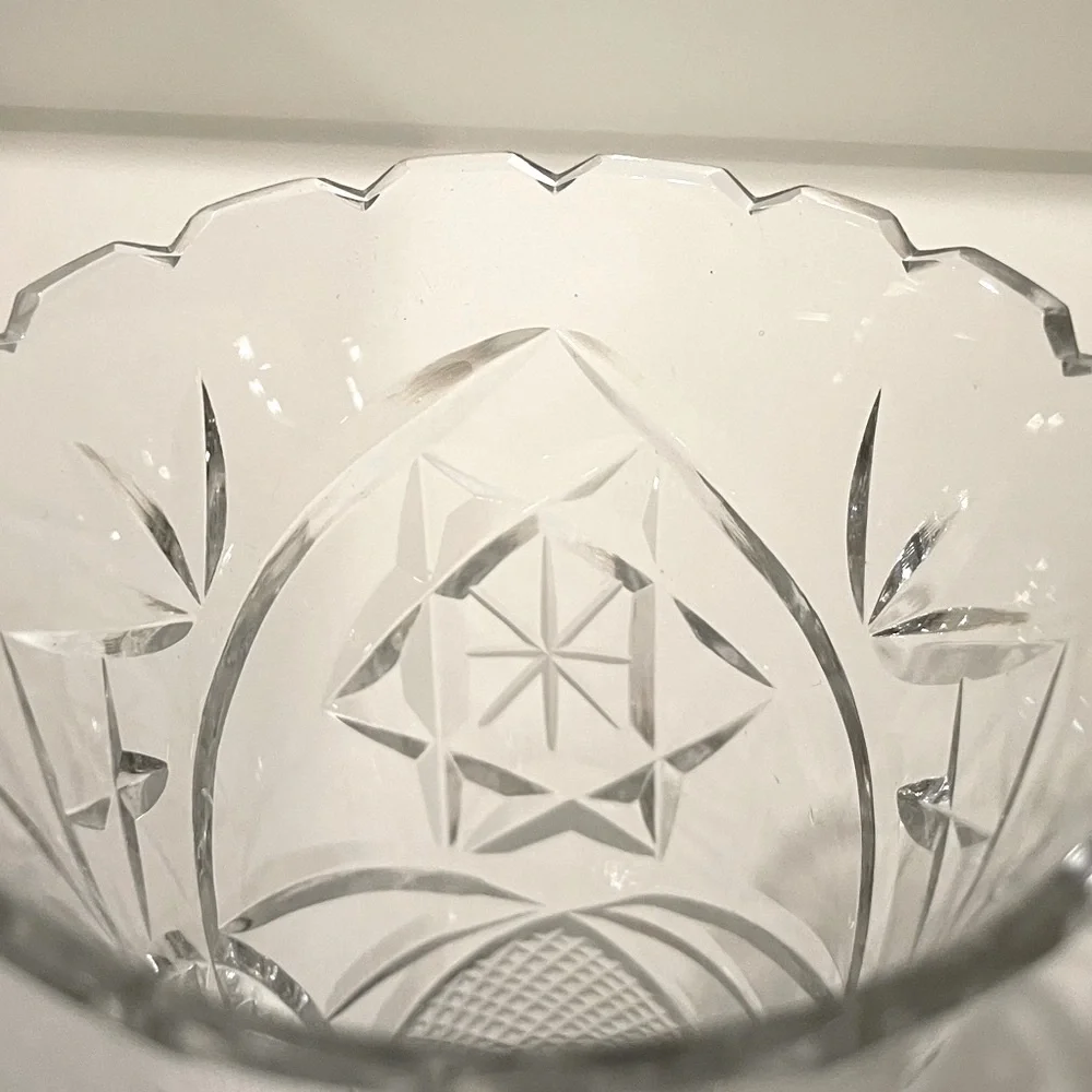 Bohemian Crystal Bud Vase | Intricately Hand Carved | Lightweight and Delicate.